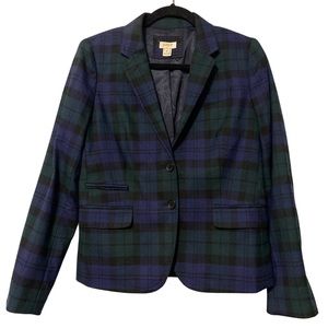J. Crew Factory Black Watch Plaid blazer
